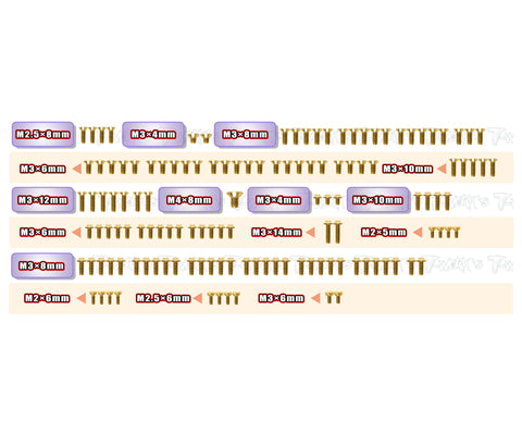 GSSU-A10MF'26 Gold Plated Steel UFO Screw Set 131pcs. ( For ARC A10 MF-26 )