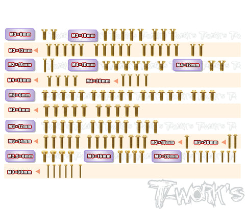 GSSU-SBXE-3	Gold Plated Steel UFO Screw Set 124pcs.( For WIRC SBXE-3 )