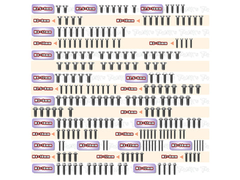 TSSU-IFB8 64 Titanium Screw set ( UFO Head ) 223pcs.( For Infinity IFB8 )