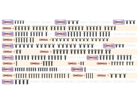 TSSU-NITRO'25    64 Titanium Screw set ( UFO Head ) 221pcs. ( For RAPTOR 1:8 GT NITRO )