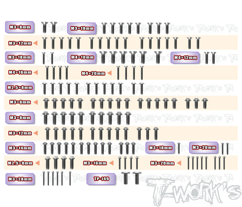TSSU-SBXE-3	64 Titanium Screw set ( UFO Head )138pcs. ( For WIRC SBXE-3 )