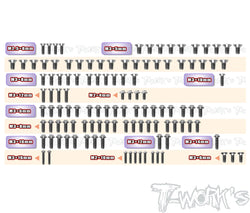 TSSU-TC8-G	64 Titanium Screw set ( UFO Head ) 116pcs. ( For Team Associated TC8 Graphite-Spec Car  )