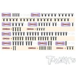 TSSU-TC8-S	64 Titanium Screw set ( UFO Head ) 116pcs. ( For Team Associated TC8 Steel-Spec Car  )