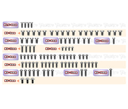 TSSU-TC8	64 Titanium Screw set ( UFO Head ) 94pcs. ( For Team Associated TC8  )