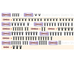 TSSU-X4F'25    64 Titanium Screw set ( UFO Head ) 109pcs.( For Xray X4F'25 )