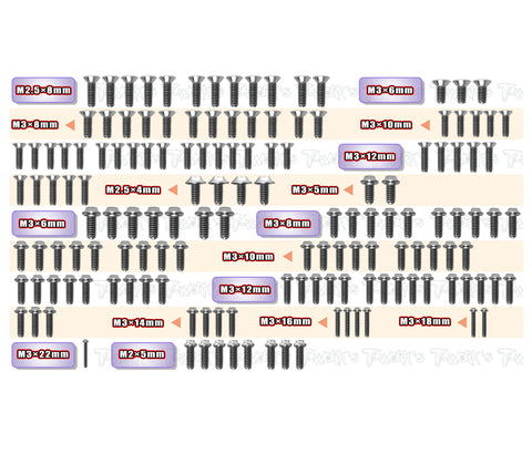 TSSU-XB4D'24 64 Titanium Screw set ( UFO Head ) 147pcs.( For Xray XB4D'24 )