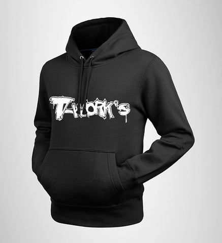 AP-002-BK Team T-Work's Hooded Sweater Black Color ( White logo )