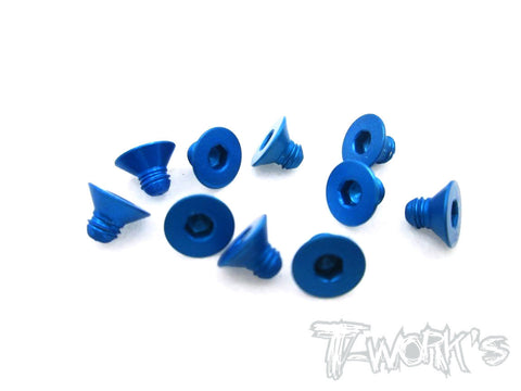 ASS-304CDB 7075-T6 Hex. Countersink Screw (Dark Blue) 3mm x 4mm 10pcs.