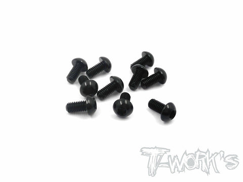 ASS-306BBK 7075-T6 Hex. Socket Button Head Screw(Black) 3x6mm 10pcs.