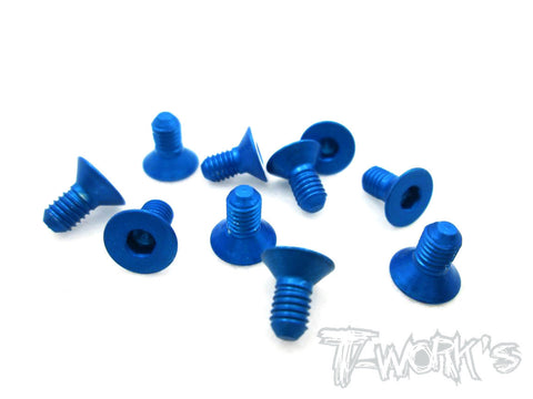 ASS-306CDB 7075-T6 Hex. Countersink Screw (Dark Blue) 3mm x 6mm 10pcs.