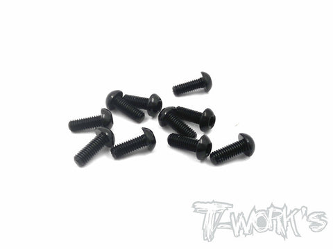 ASS-308BBK 7075-T6 Hex. Socket Button Head Screw(Black) 3x8mm 10pcs.