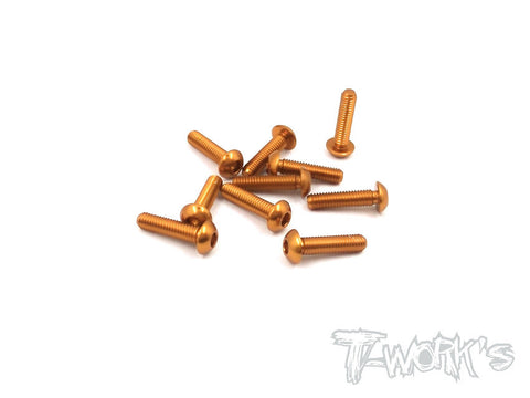 ASS-312BO 7075-T6 Hex. Socket Button Head Screw(Orange) 3x12mm 10pcs.