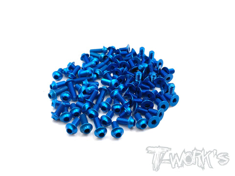 ASSU-F104-B 7075-T6 Blue Screw set(UFO Head) 32pcs.( Tamiya F104)