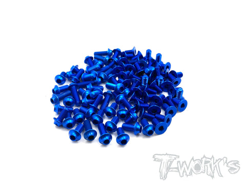 ASSU-BD715-DB 7075-T6 Dark Blue Screw set(UFO Head) 84pcs.(Yokomo BD7 2015)