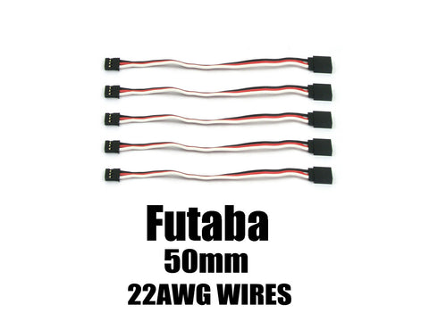 EA-002-5 Futaba Extension with 22 AWG heavy wires 50mm 5pcs.