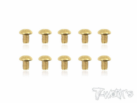 GSS-304B 3mmx4mm Gold Plated Button Head Steel Screws(10pcs.)