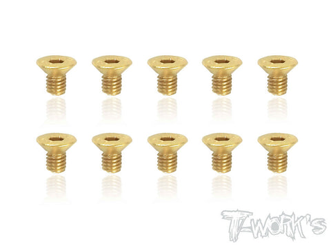 GSS-305C 3mmx5mm Gold Plated Hex. Countersink Steel Screws(10pcs.)