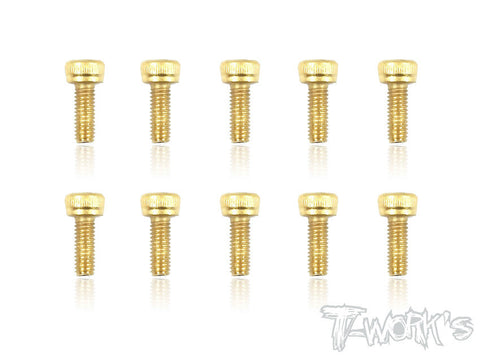 GSS-308H 3mmx8mm Gold Plated Hex. Socket Head Steel Screws(10pcs.)