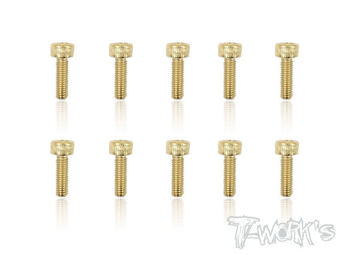GSS-310H 3mmx10mm Gold Plated Hex. Socket Head Steel Screws(10pcs.)