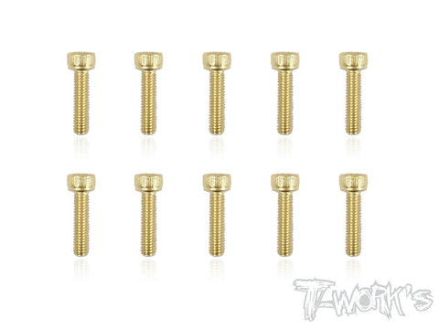 GSS-312H 3mmx12mm Gold Plated Hex. Socket Head Steel Screws (10pcs.)
