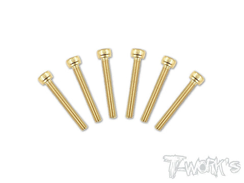 GSS-322H 3mmx22mm Gold Plated Hex. Socket Head Steel Screws(6pcs.)