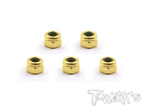 GSS-4LN Golden Plated M4 Lock Nuts ( 5pcs. )