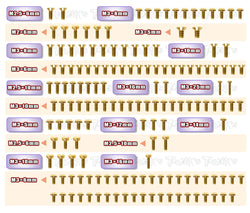 GSS-750EVO Gold Plated Steel Screw Set 155pcs.  ( For Serpent 750 EVO )