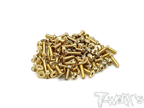 GSSU-XB4'21 Gold Plated Steel UFO Screw Set 137pcs. ( For Xray XB4'21 )