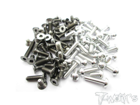 TASS-T4-14 64 Titanium &7075-T6 Silver Screw set 95pcs.For Xray T4 2014