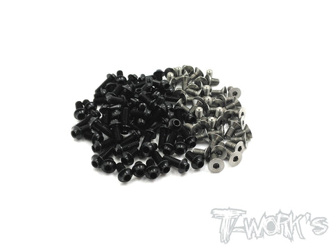 TASSU-BD8 64 Titanium &7075-T6(UFO Head) Black Screw set 83pcs.( For Yokomo BD8 )