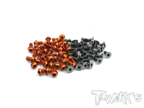 TASSU-T4-17 64 Titanium &7075-T6(UFO Head) Orange Screw set( For Xray T4 2017)