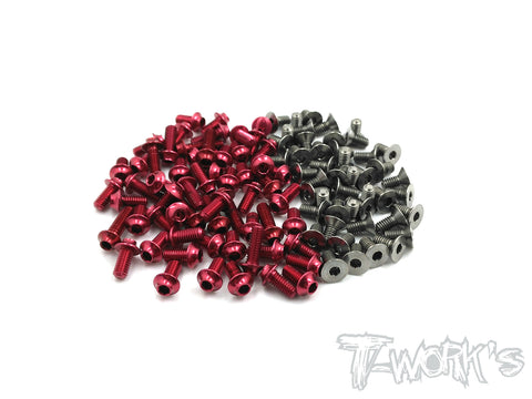 TASSU-F116-R 64 Titanium &7075-T6(UFO Head) Red Screw set 76pcs.(For Rapide F1 2016)