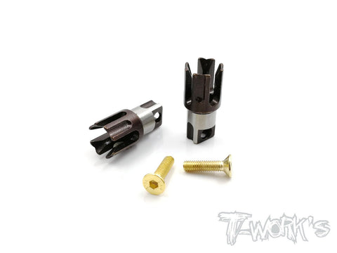 TE-197-Y TWIN Trough Spring Steel Solid Driveshaft Adapters ( For Yokomo BD8'18 )