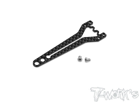 TE-X20'23-B Graphite Split Type Front Upper Deck Ver.2 With Titanium Upper Deck Screw ( For Serpent X20'23 )