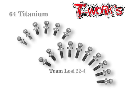 TP-019 64 Titanium Ball End set 16pcs. ( For Team Losi 22-4 )