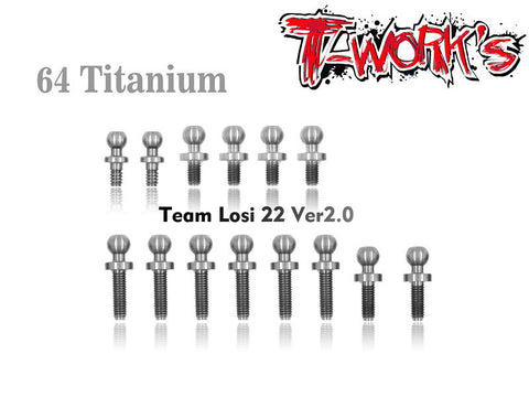 TP-020 64 Titanium Ball End set 14pcs. ( For Team Losi 22 Ver2.0)