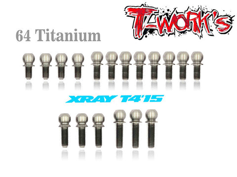 TP-037 64 Titanium 4.9mm Ball End set ( For Xray T4'15/16/17 )