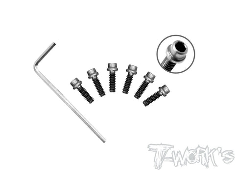 TP-040 64 Titanium Rear Wheel Hub Screws-4/40 6pcs. ( Team Associated,CRC)
