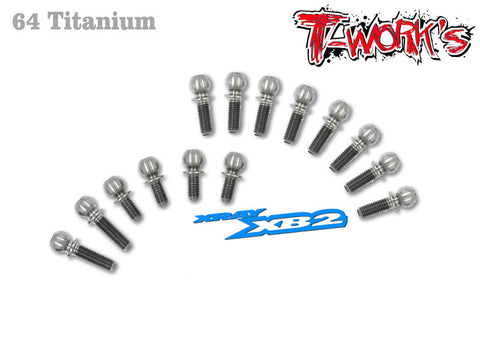 TP-042 64 Titanium Ball End set For Xray XB2