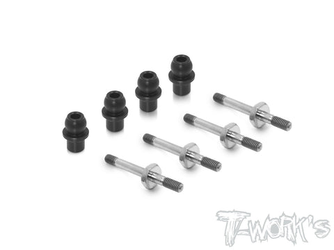 TP-091 64 Titanium Shock Standoffs With POM Shock Cap Bushings ( For TEKNO EB410 )4pcs.