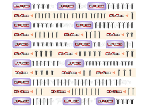 TSSU-EB482.1 64 Titanium Screw set ( UFO Head ) 159pcs.( For TEKNO EB48 2.1 )