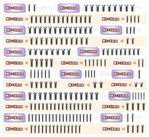 TSSU-GTX8'22 64 Titanium Screw set ( UFO Head ) 188pcs.( For Xray GTX8 2022 )