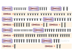 TSSU-MTC2R	64 Titanium Screw set ( UFO Head ) 131pcs.( For Mugen MTC2R )