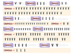 TSSU-X20'23	64 Titanium Screw set ( UFO Head ) 144pcs.( For Serpent X20 2023 )