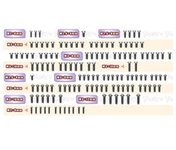 TSSU-XQ11    64 Titanium Screw set ( UFO Head ) 136pcs.( For Xpress XQ11 )
