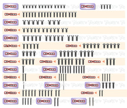 TSSU-XT8E'24	64 Titanium Screw set ( UFO Head ) 161pcs.( For Xray XT8E'24 )