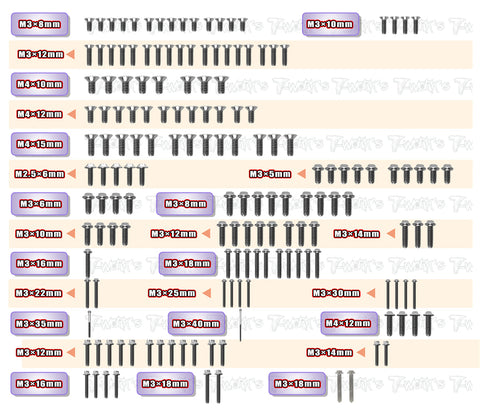 TSSU-XT8E'24 64 Titanium Screw set ( UFO Head ) 161pcs.( For Xray XT8E'24 )
