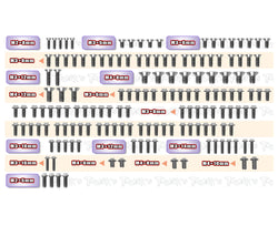 TSSU-R8.4ES   64 Titanium Screw set ( UFO Head ) 153pcs.( For ARC R8.4 ES )
