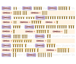 GSS-D8WS   Gold Plated Steel Screw Set 145pcs. ( For HB Racing D8 WS )