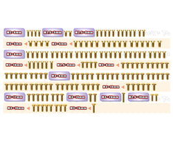 GSS-NT1'27   Gold Plated Steel Screw Set 163pcs.  ( For Xray NT1 2027 )